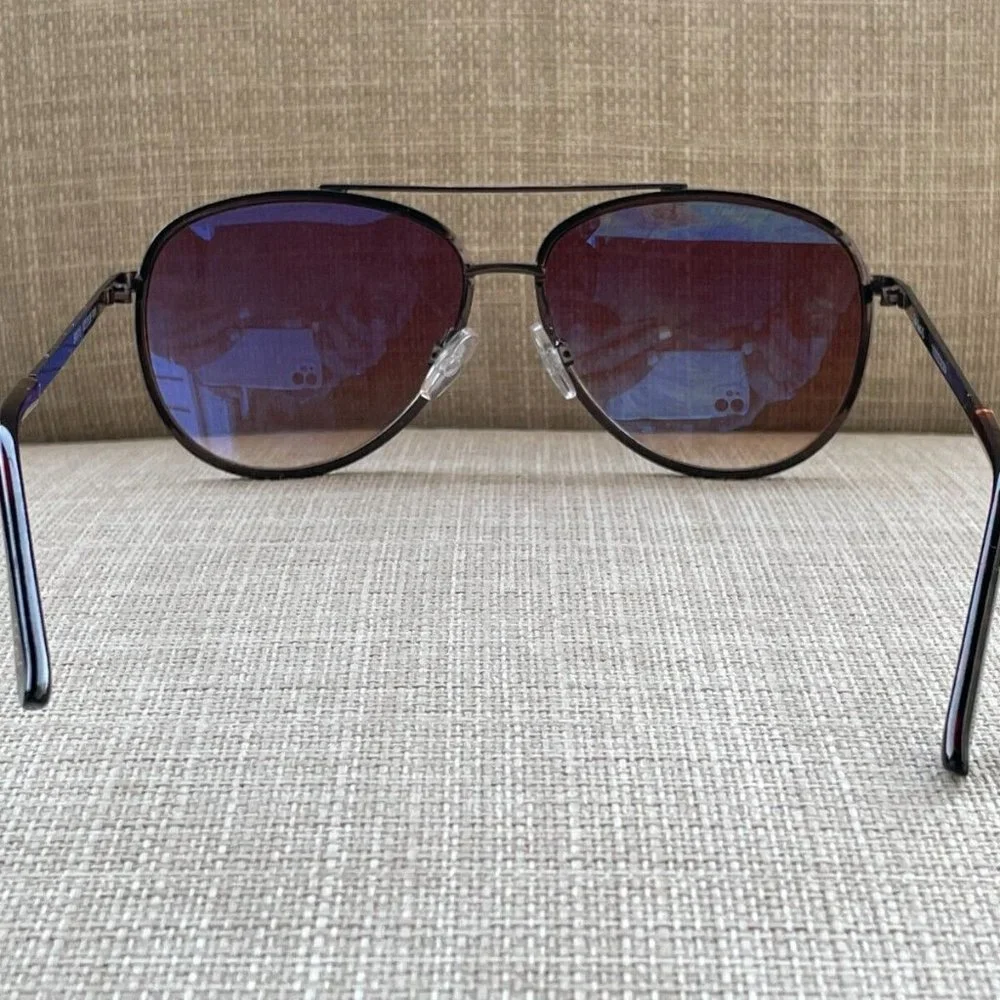 Foster Grant Men Sunglasses Polarized Eye Wear Dark Brown Metal Frame Read Desc